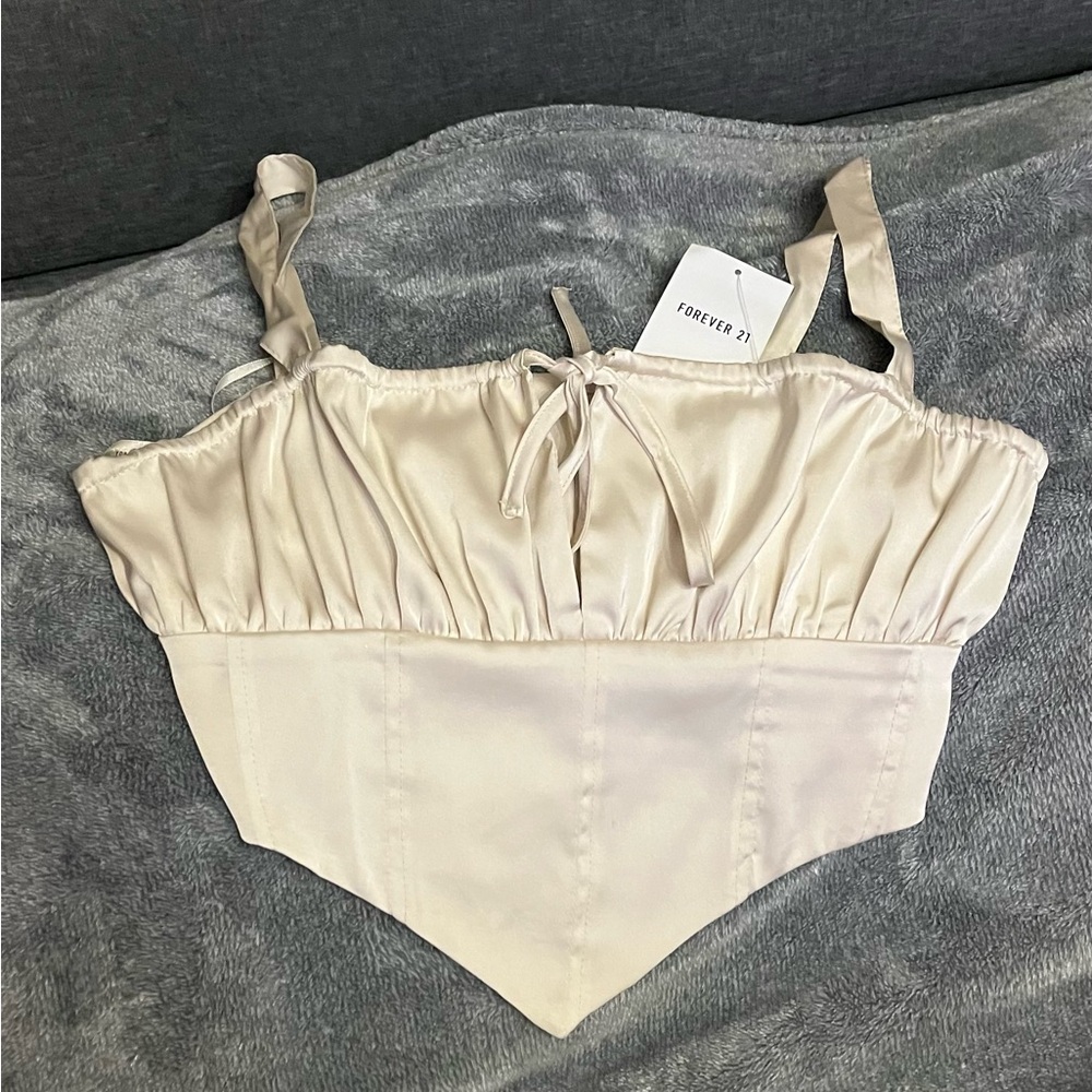 Forever 21 Ivory Satin Top